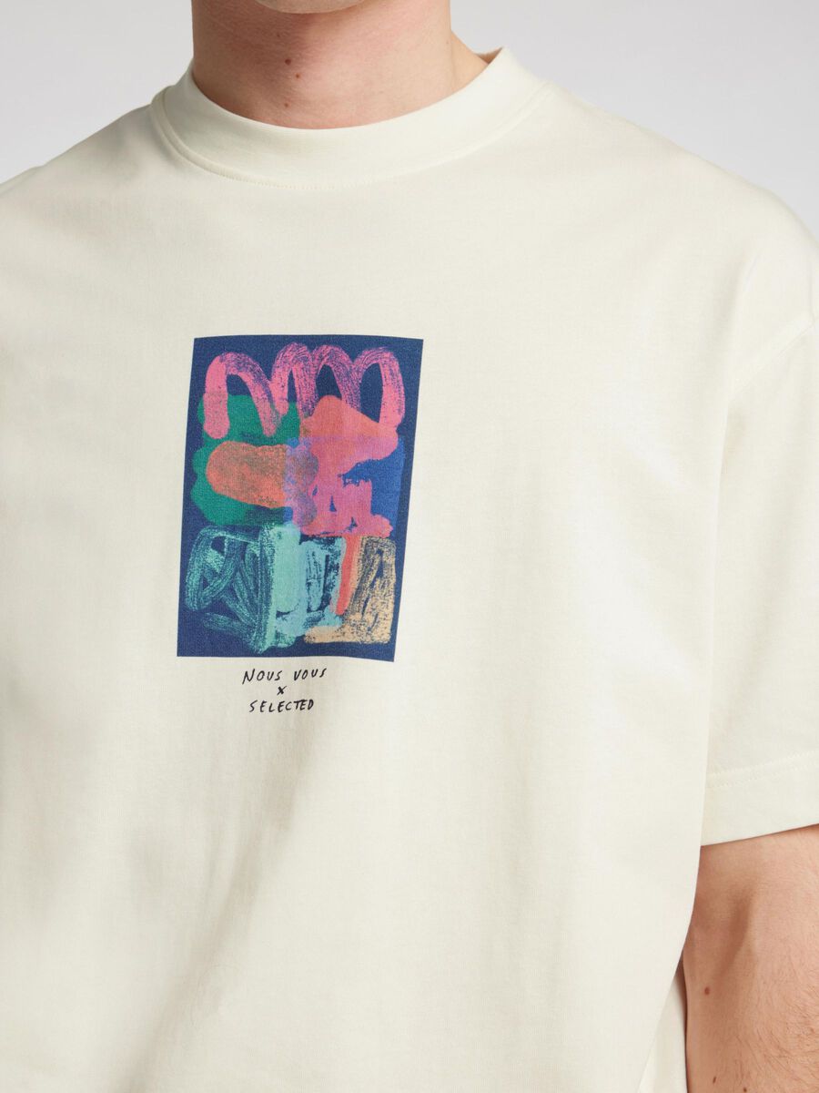 Relaxwill License SS O-neck Tee - Egret