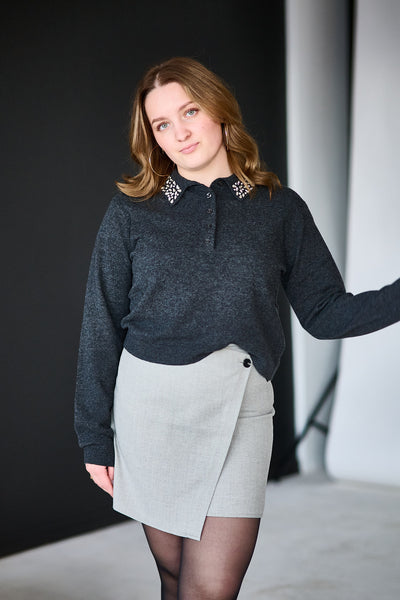 Manzi Deco Polo Pullover - Deep Graphite