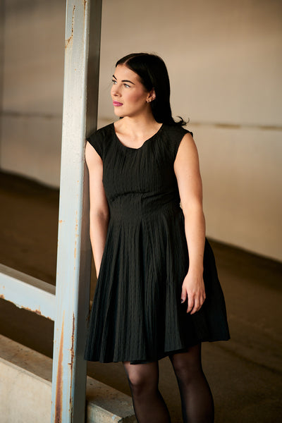 Maddie Short Cap Sleeve Dress Black