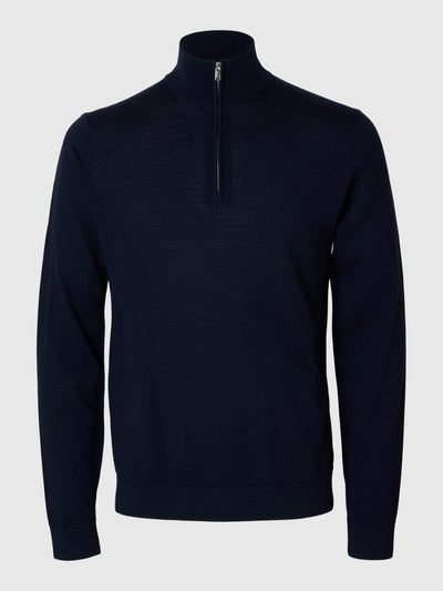 Tray LS Knit Merino Half Zip - Navy Blazer