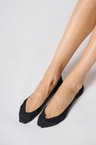 2PK Twins Ballet No-Show Socks - Black