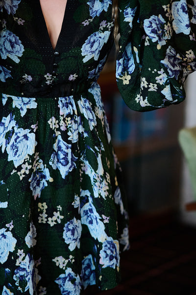 Georgette V-Neck Dress - Amadora