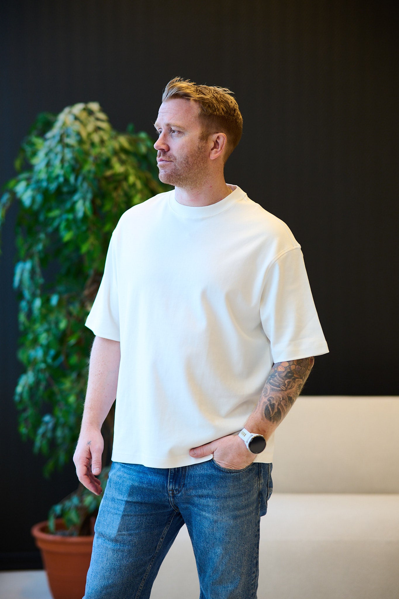 Relaxtaj AJ SS O-neck Tee - Egret