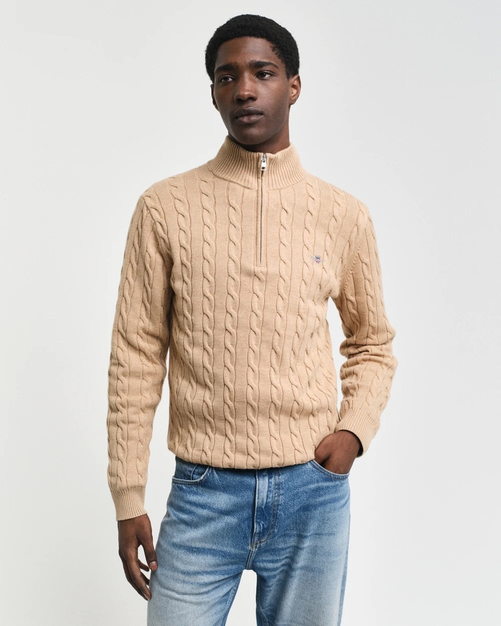 Cotton Cable Half Zip