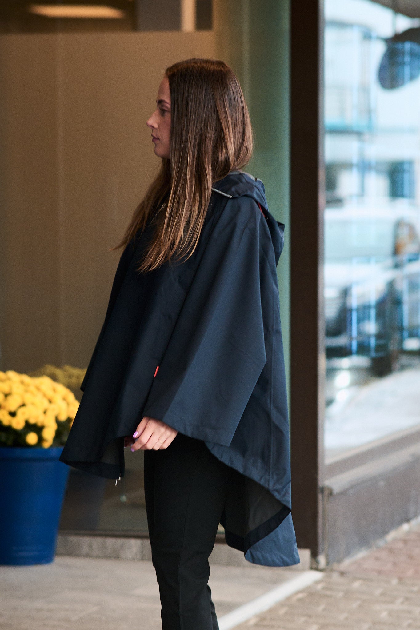 The Womens Poncho - Deep Navy