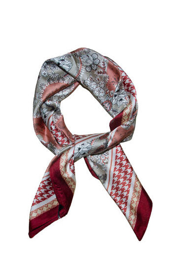 Skjerf Paisley 70X70 - Vinrød