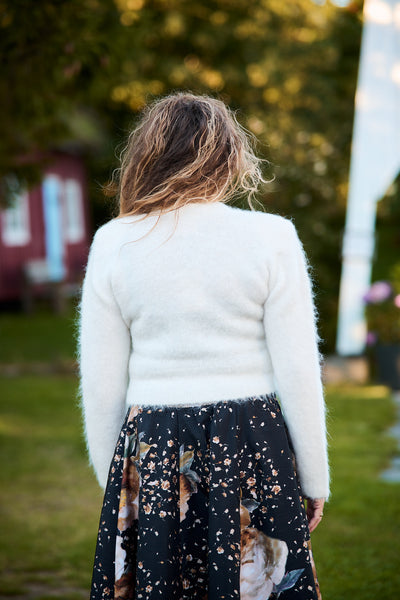 Hairy Knit Fitted Sweater - Off White