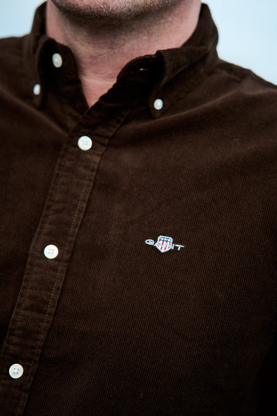 Regular Corduroy Shirt - Rich Brown