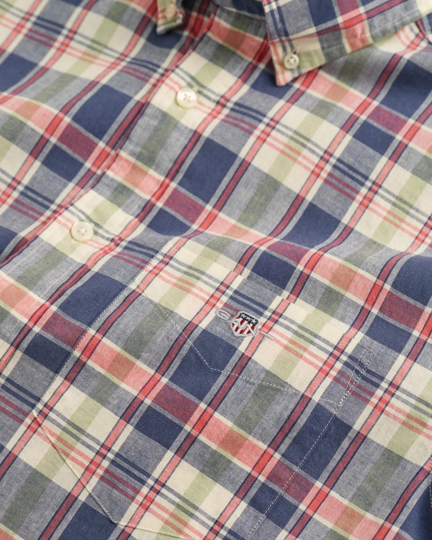 Reg Cotton Linen Check SS Shirt