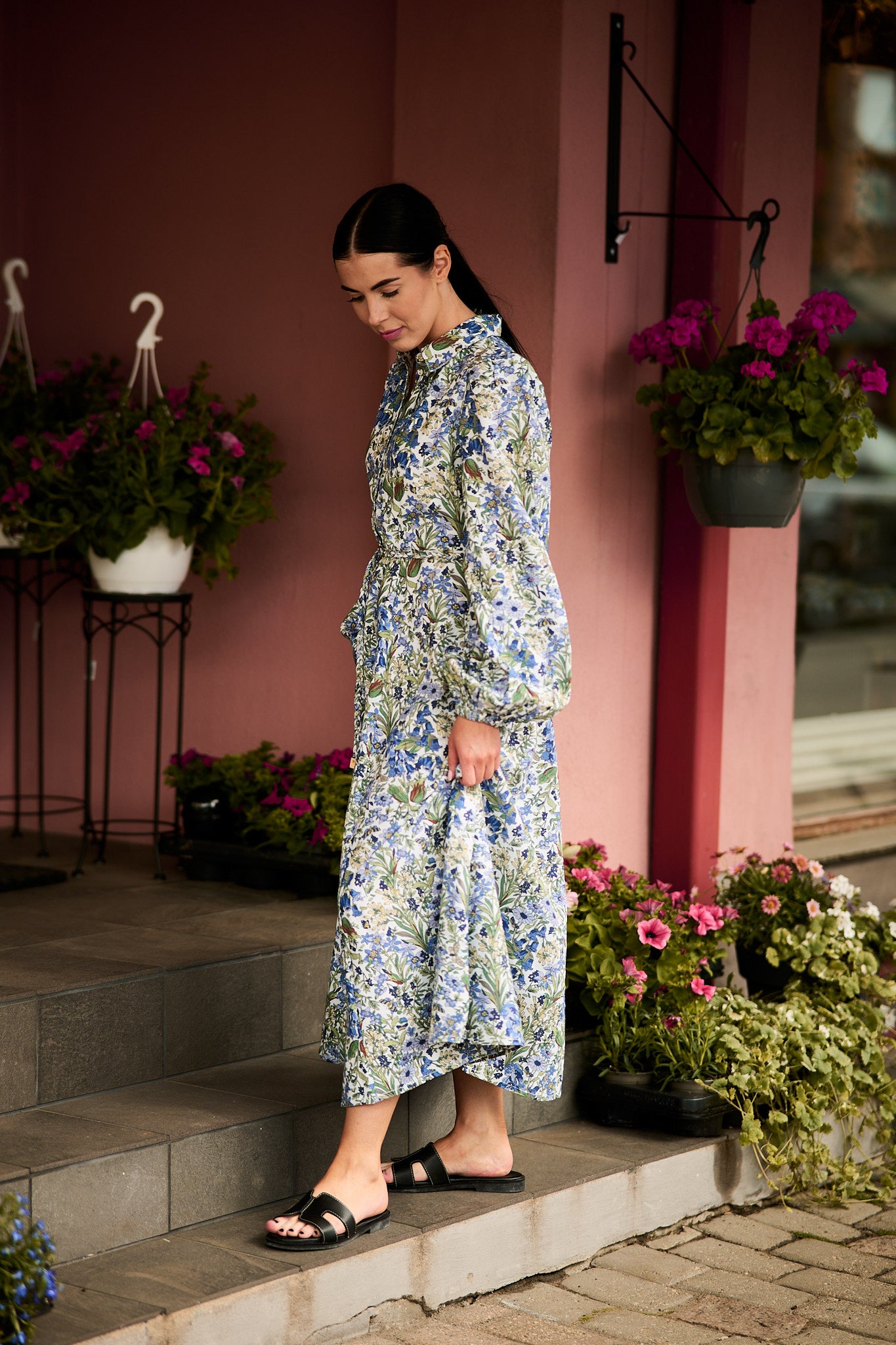 Linen Shirt Dress - Flora