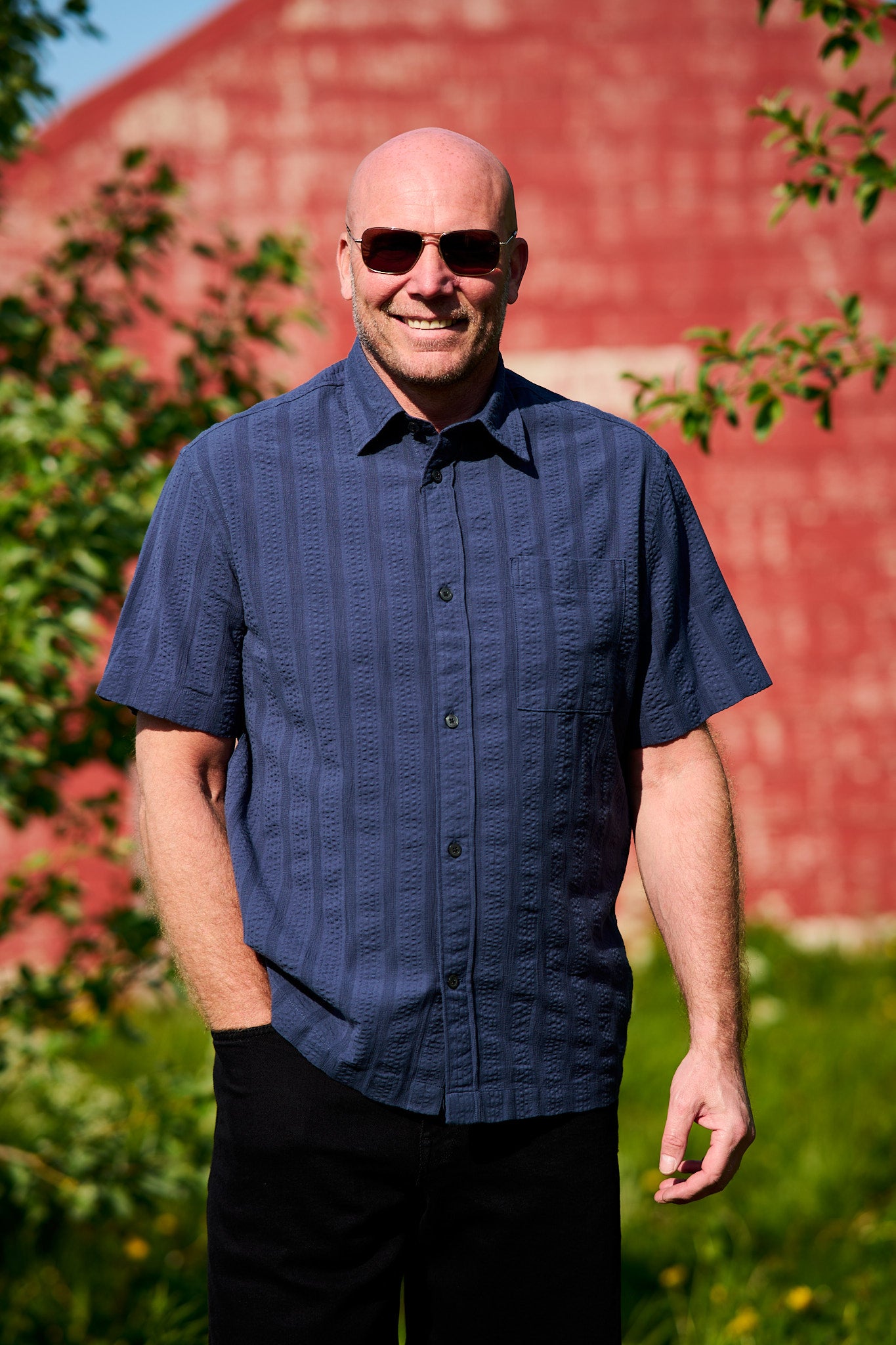 Silas Seersucker SS Shirt - Sky Captain
