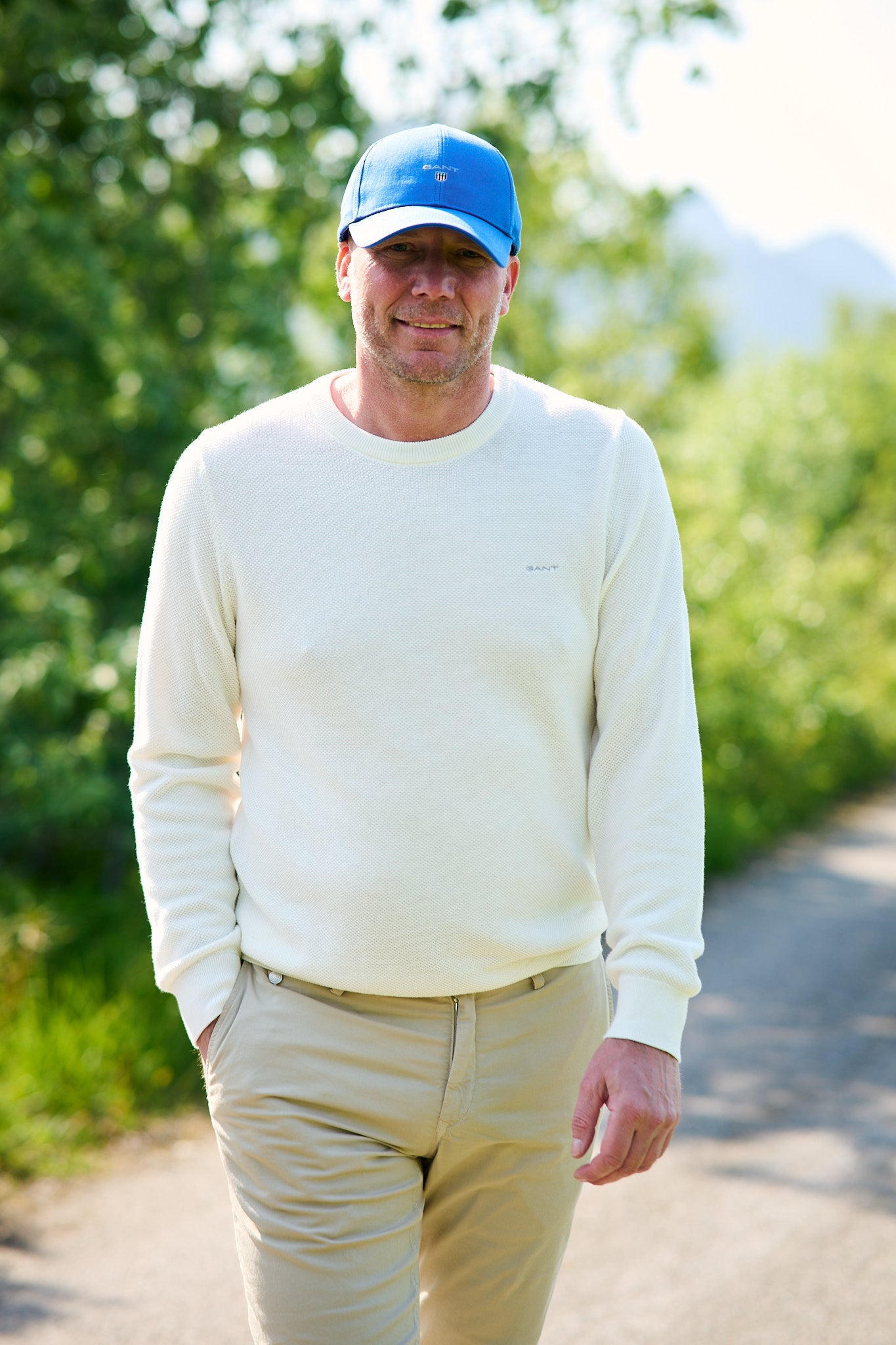 Cotton Pique C-Neck - Eggshell