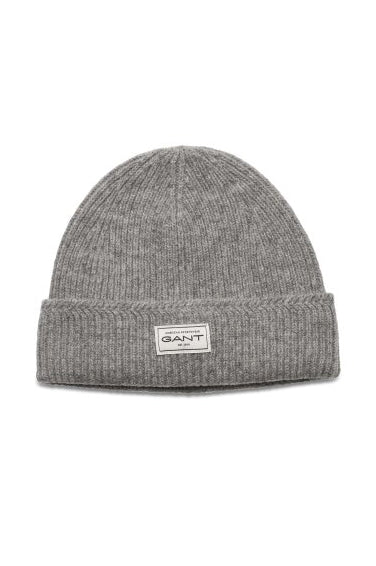 Wool Knit Beanie - Grey Melange