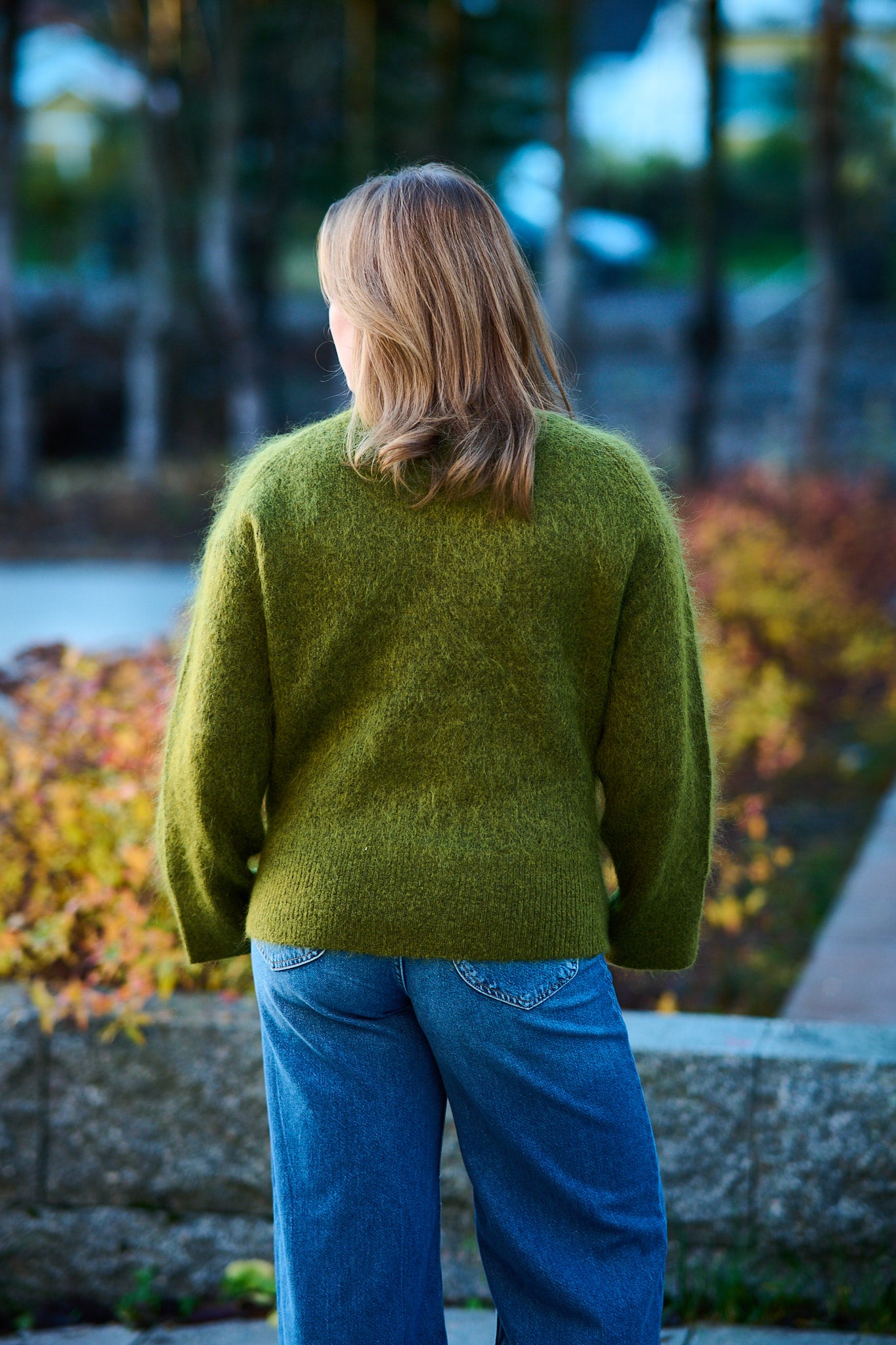 Mira Mohair LS Knit High-Neck - Avocado/Black Core