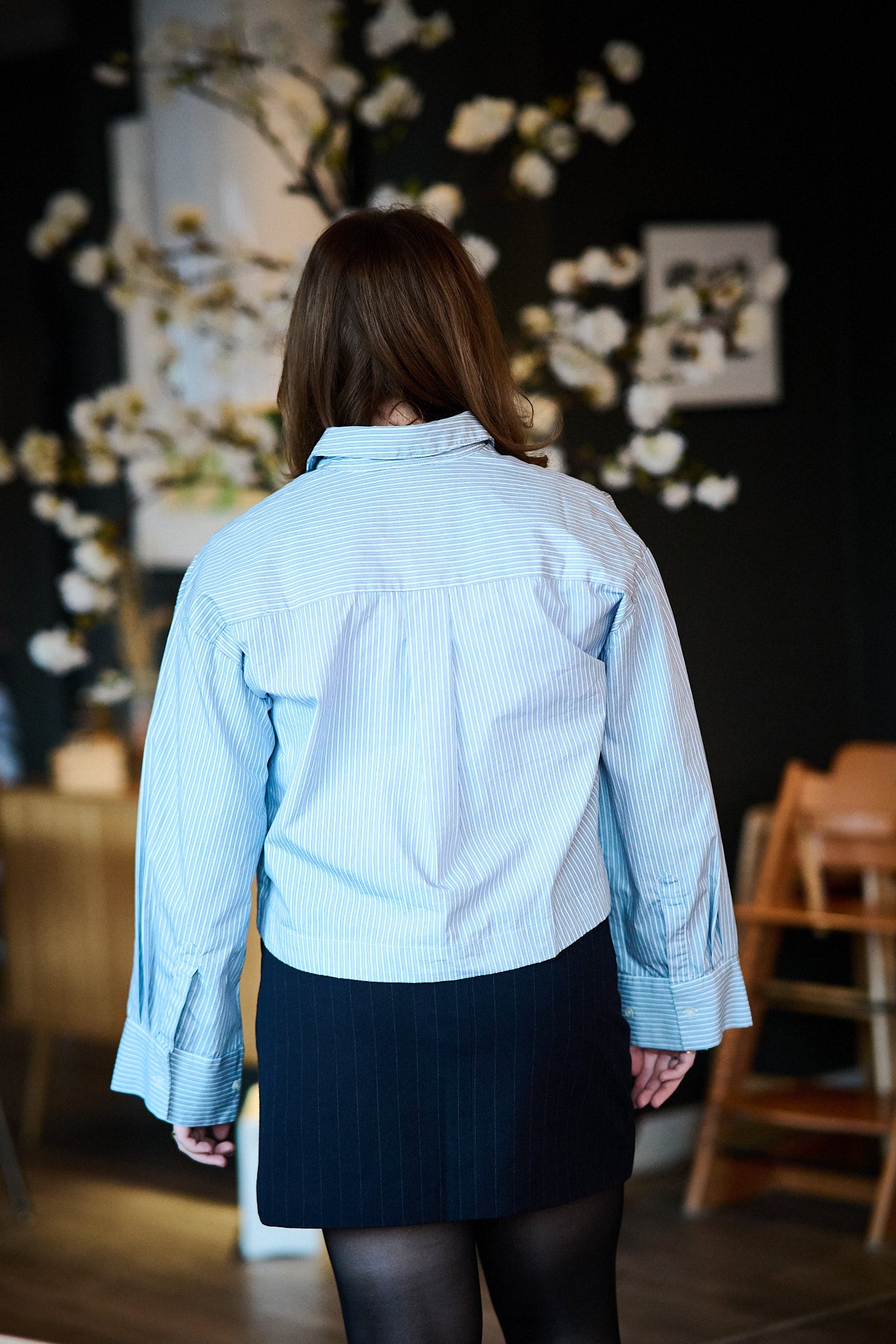 Astha Ls Cropped Boxy Shirt - Cashmere Blue