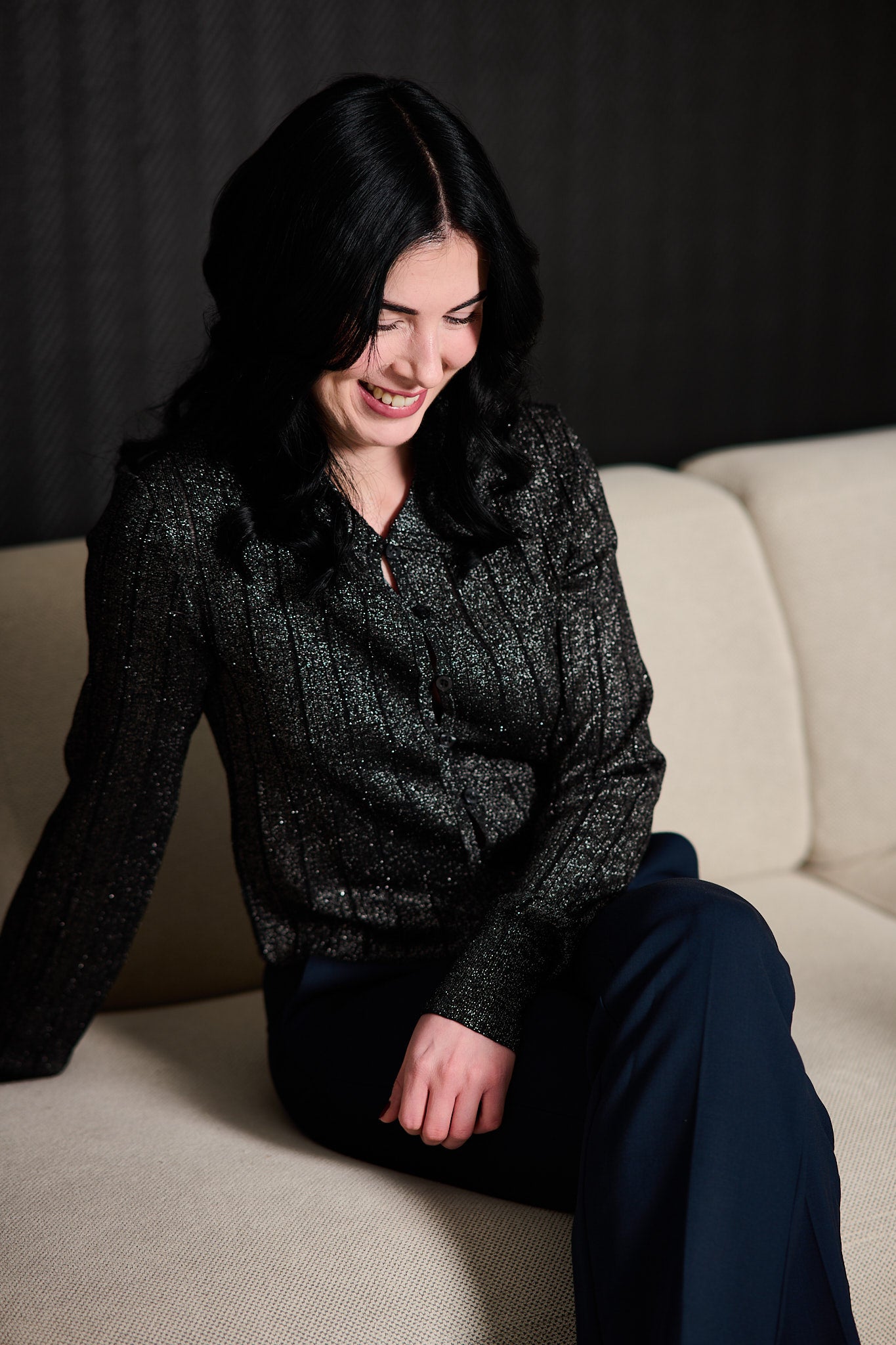 Mabel Cardigan - Black w/Lurex