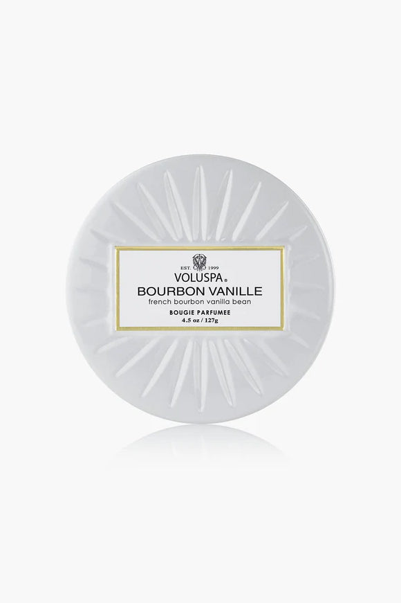 Mini Tin Candle 25 Timer - Bourbon Vanille