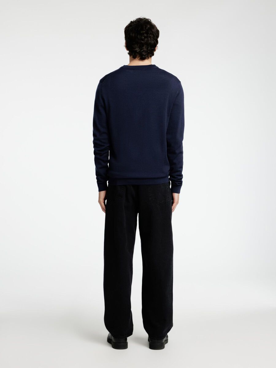 Tray LS Knit Merino Crew Neck - Navy Blazer