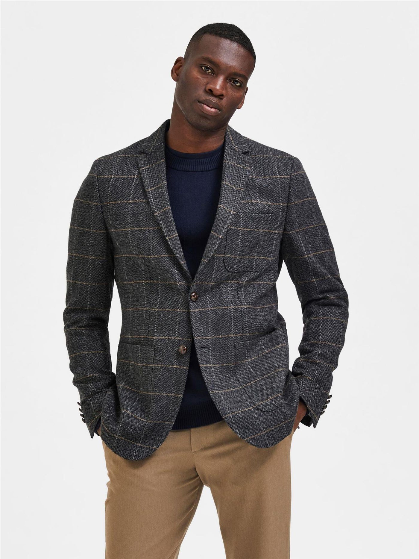 Slim-Dallas Wool Chk Blz