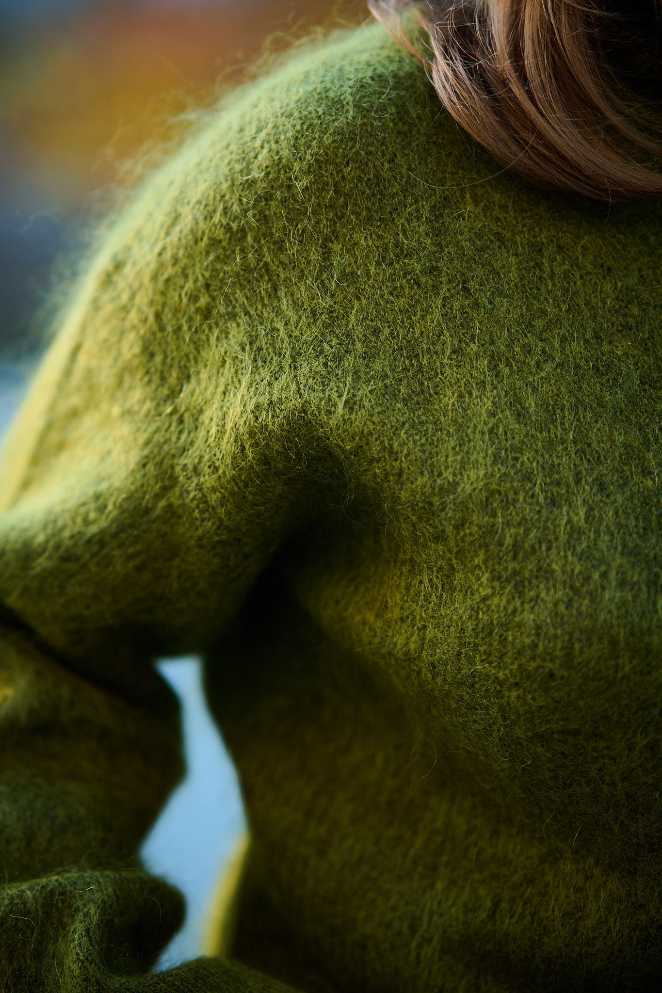 Mira Mohair LS Knit High-Neck - Avocado/Black Core