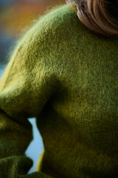 Mira Mohair LS Knit High-Neck - Avocado/Black Core