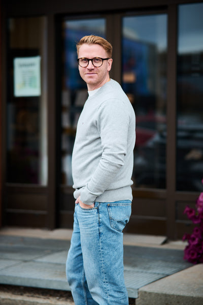 Pima Org Ctn Cashmere Crew Neck - Light Grey Heather