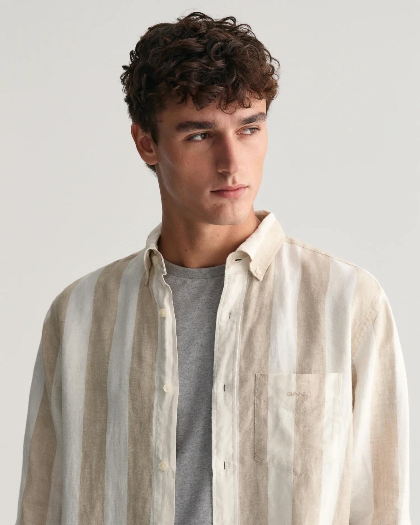 Reg Bold Stripe Linen Shirt