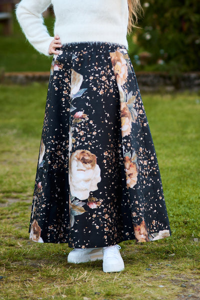 Taffeta Maxi Skirt - Dark Rose