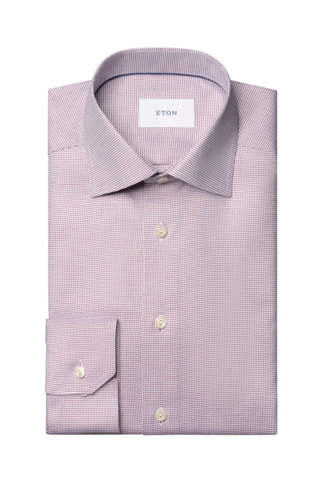 Semi-Solid Twill Shirt Slim Fit - Rød