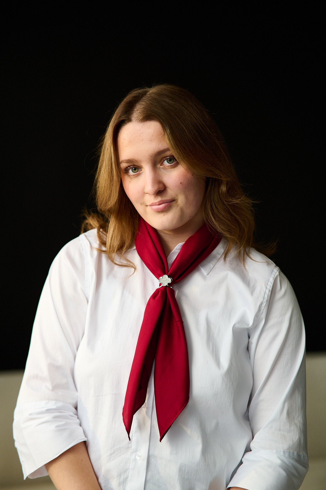 Skjerf 70x70 - Vinrød