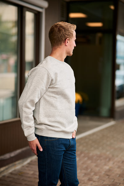 Hankie Logo Crew Neck Sweat - Light Grey Melange