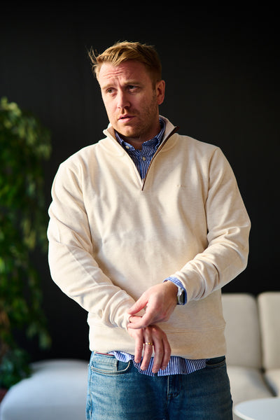 Sacker Rib Half Zip - Cream