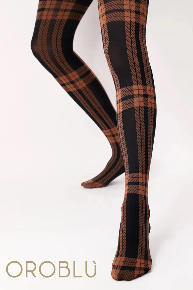 All Colours Scottish Tights 50 - Black/Sienna