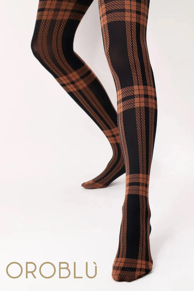 All Colours Scottish Tights 50 - Black/Sienna