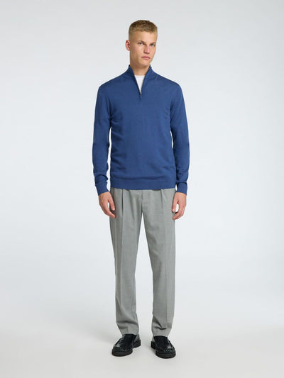 Tray Ls Knit Merino Half Zip Noos - Oceana