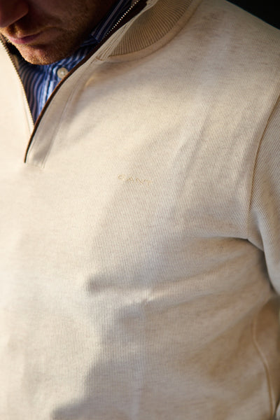 Sacker Rib Half Zip - Cream