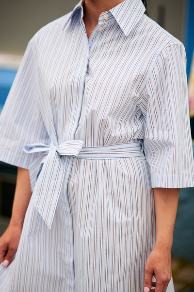 Ellen 2/4 Striped Boxy Shirt Dress