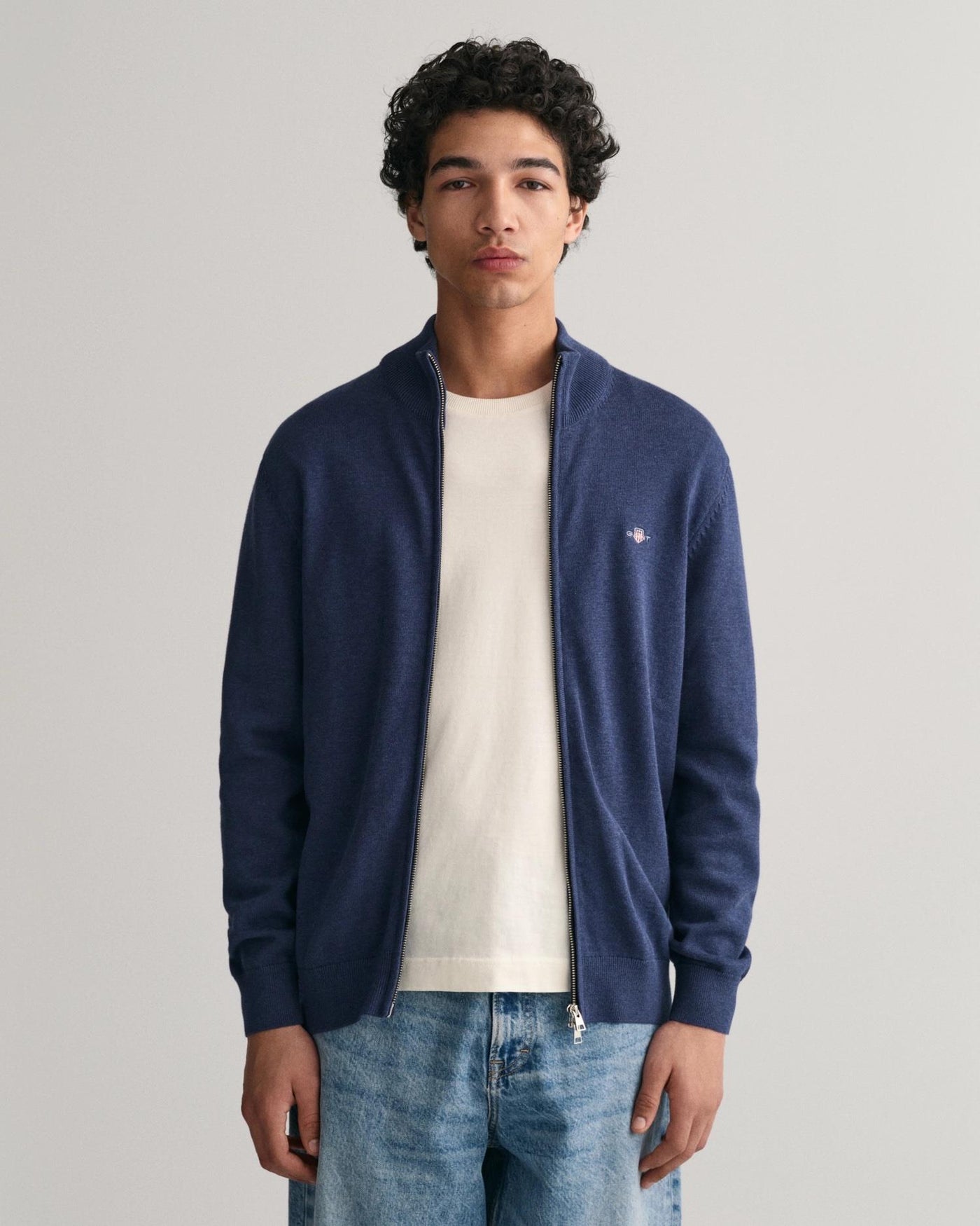 Casual Cotton Zip Cardigan