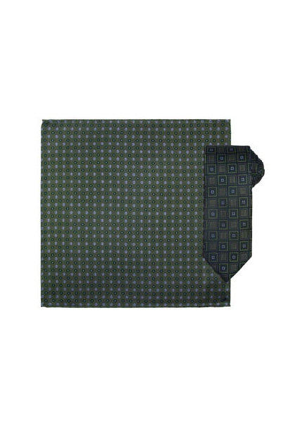 Silkeslips + Lommetørkle - Mønstret Grønn