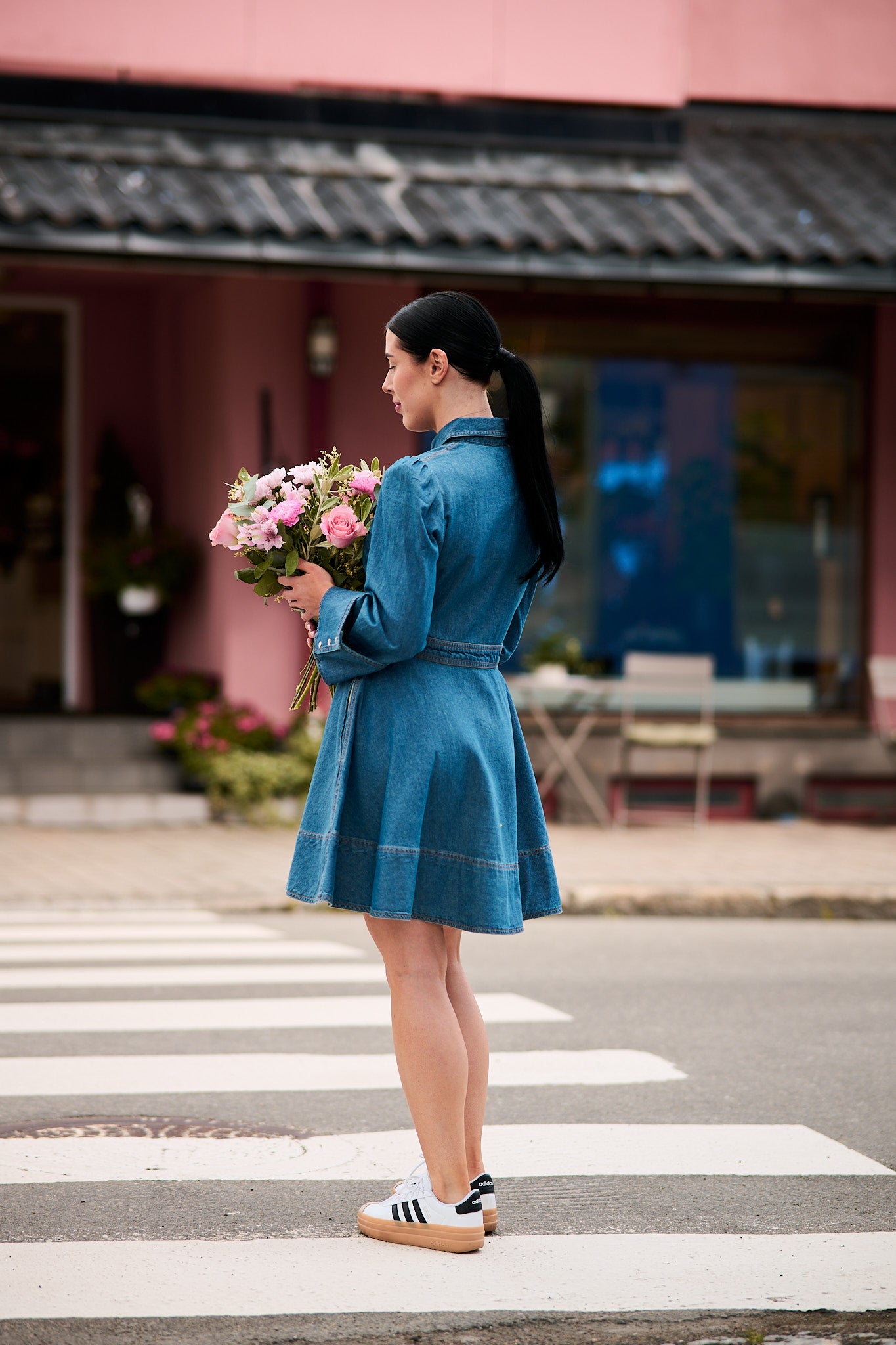 Denim Mini Dress - French Blue