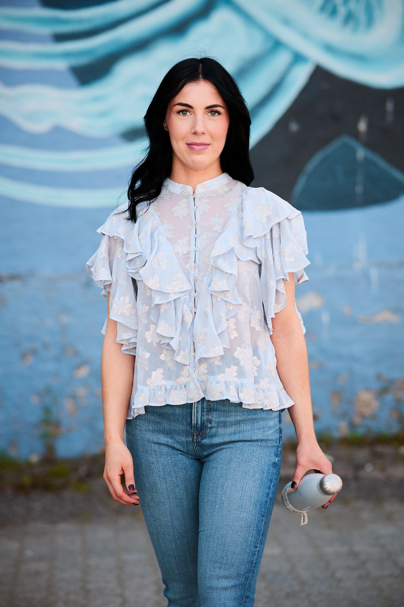 Georgette Top Light blue