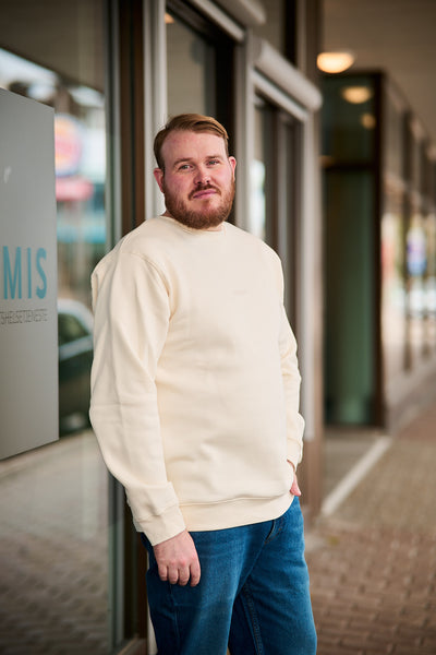Hankie Logo Crew Neck Sweat - Egret