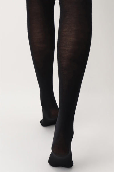 Nives Fine Wool Thights - Black