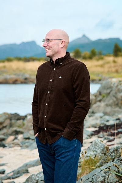 Regular Corduroy Shirt - Rich Brown