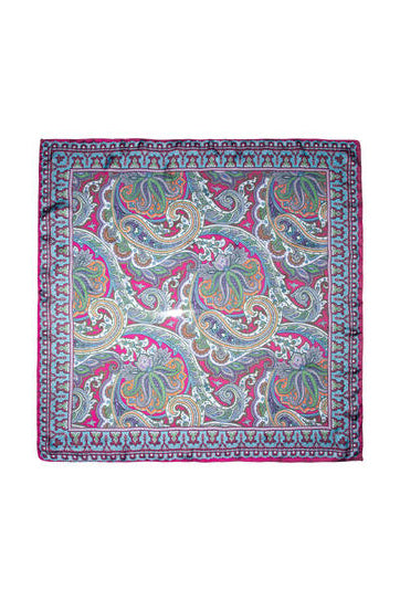 Skjerf Paisly - Fuksia 70x70