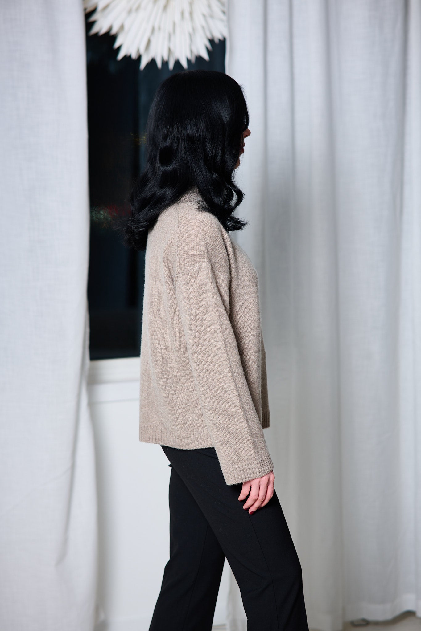 Cille Cashmere Blend High Neck - Irish Cream