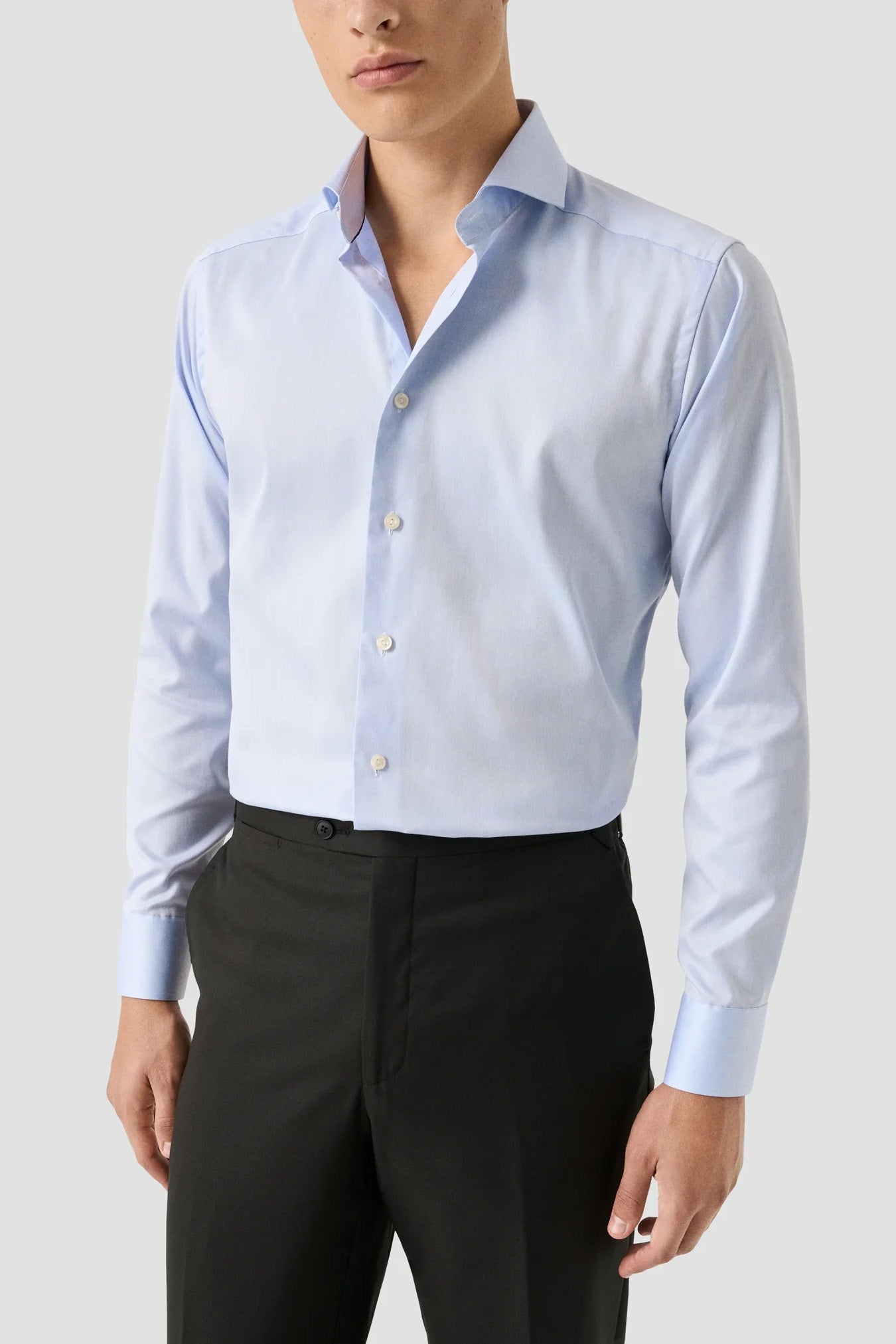 Light Blue Signature Twill Shirt Slim fit- Light Blue