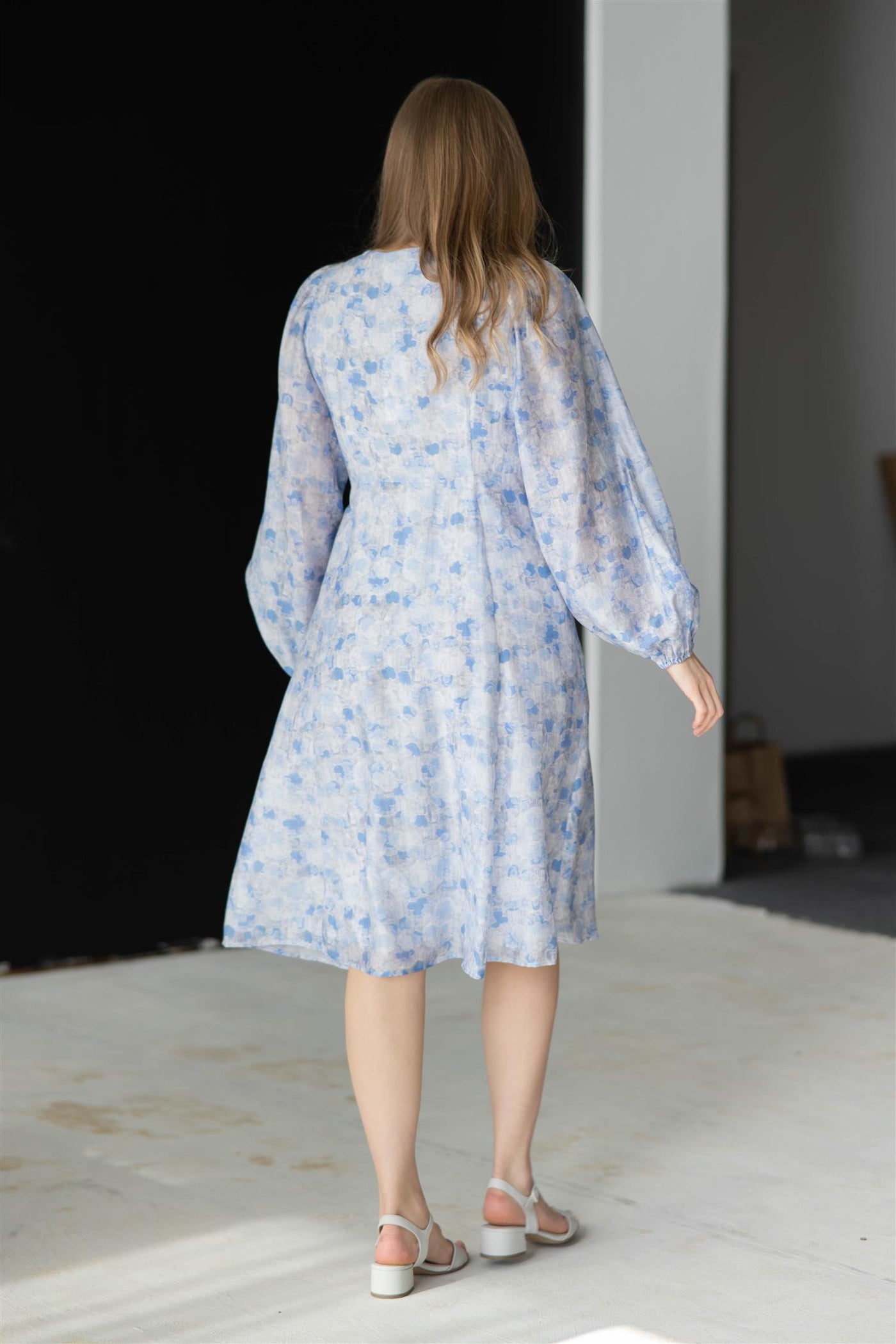Bibz Ls Dress Blue Print
