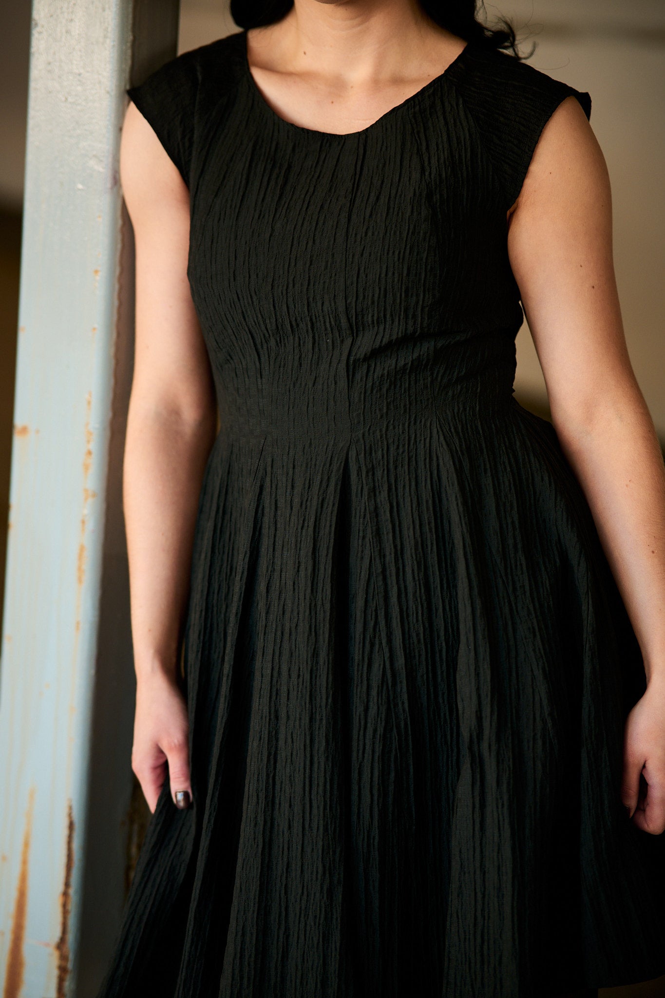 Maddie Short Cap Sleeve Dress Black