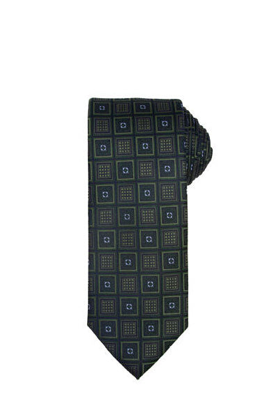 Silkeslips + Lommetørkle - Mønstret Grønn